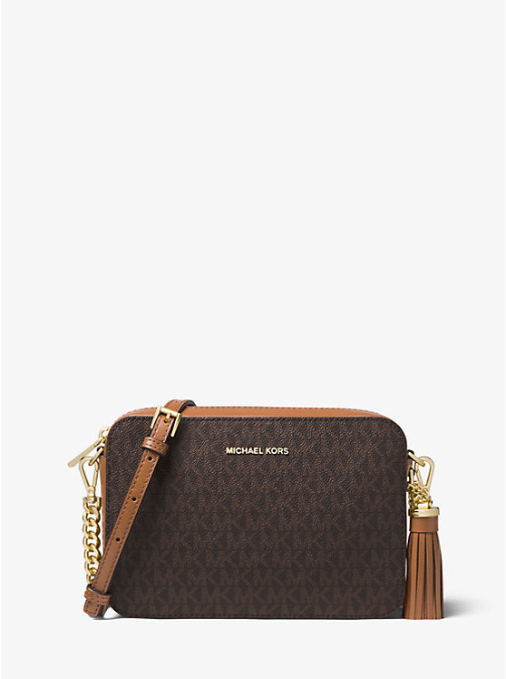 Jet Set Saffiano Leather Monogram Crossbody Bag