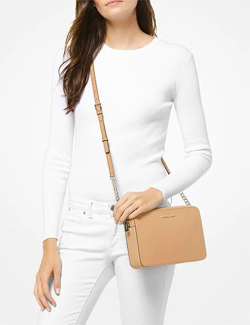 Jet Set Large Saffiano Leather Crossbody Bag