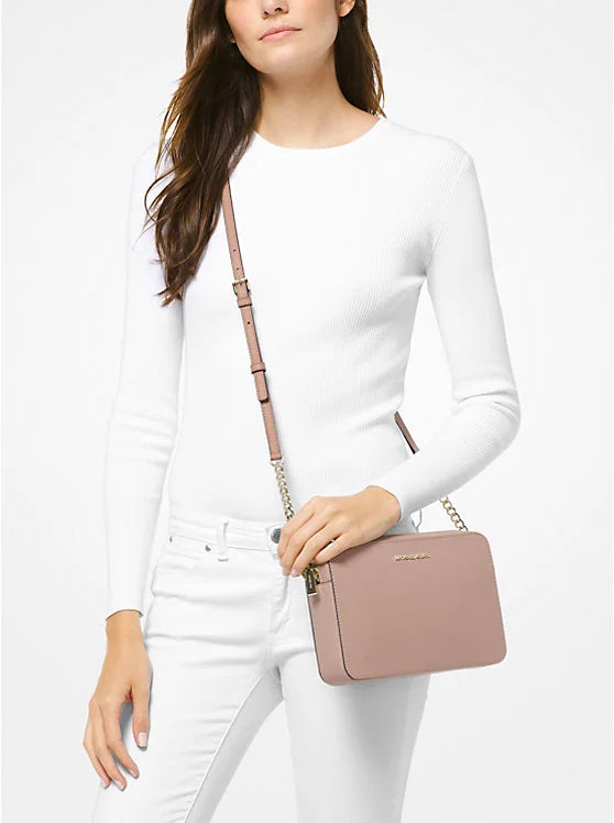 Jet Set Large Saffiano Leather Crossbody Bag