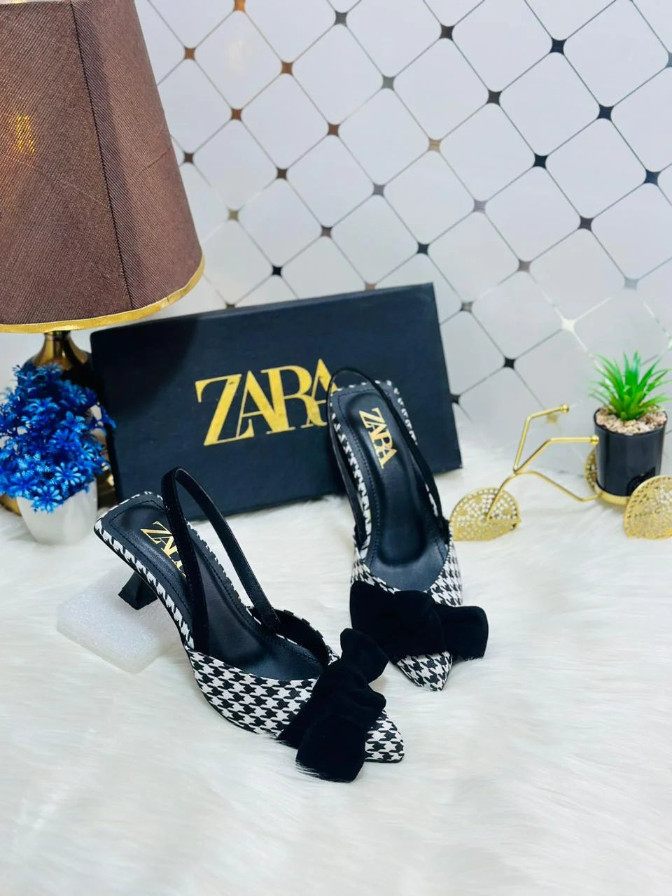 Black Bow Knot Kitten Heels