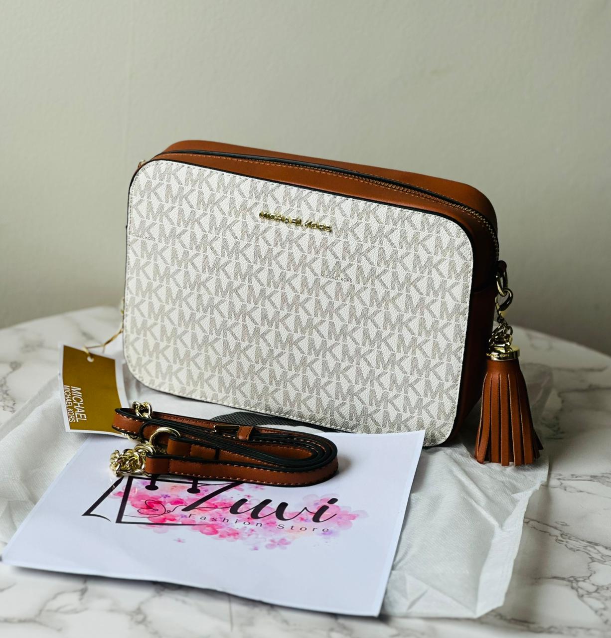 Jet Set Saffiano Leather Monogram Crossbody Bag
