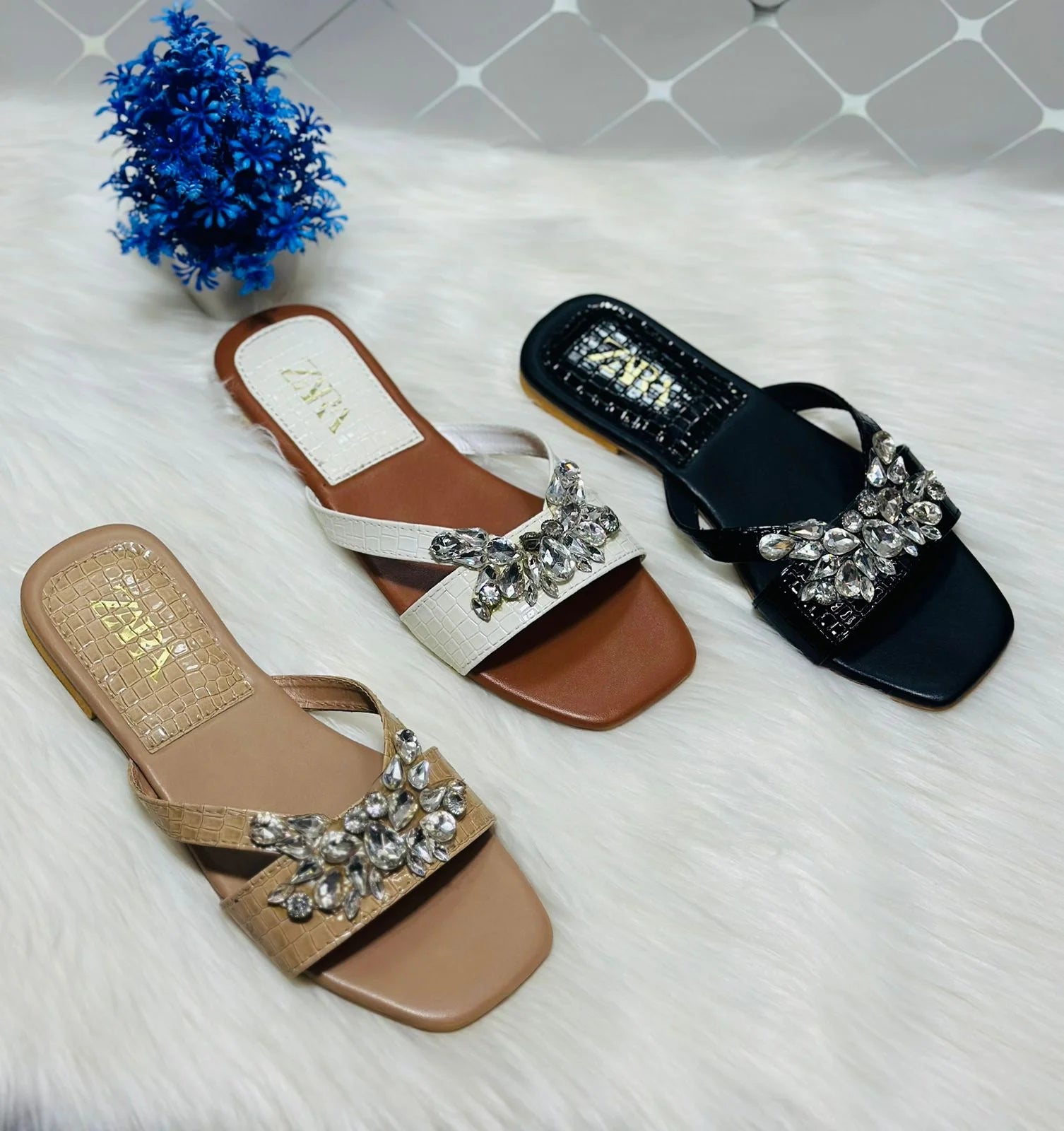 Crystal Flat Sandals