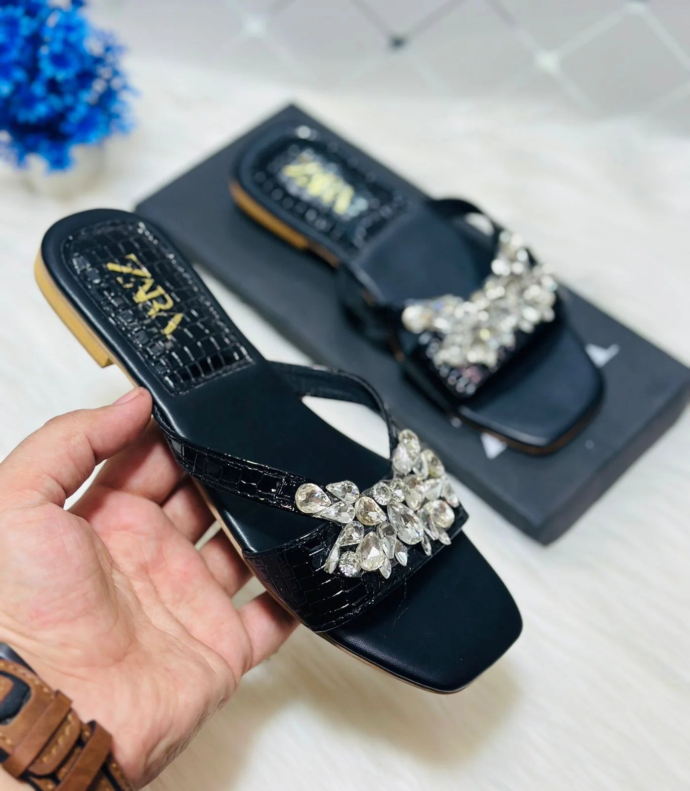 Crystal Flat Sandals