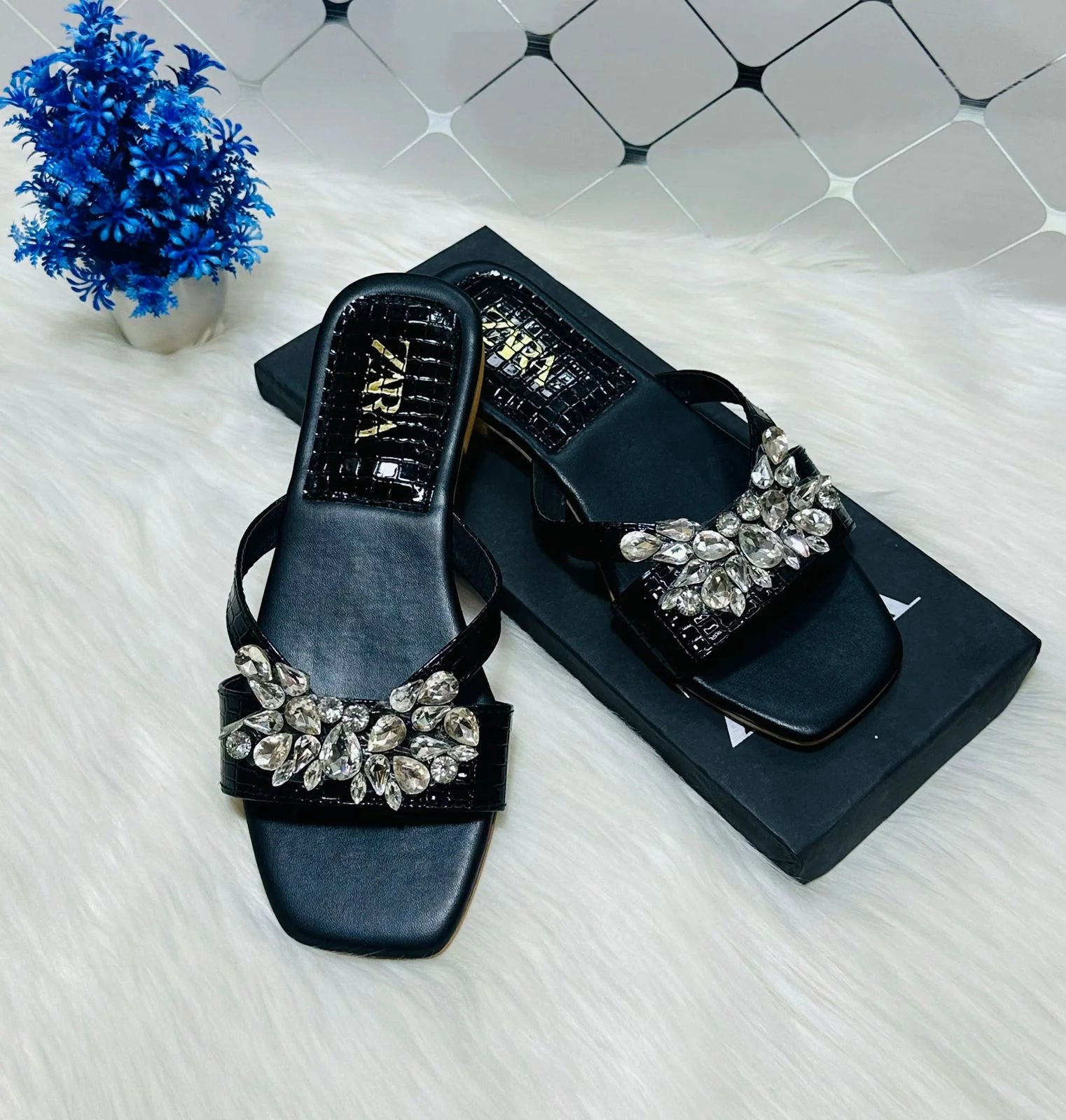Crystal Flat Sandals