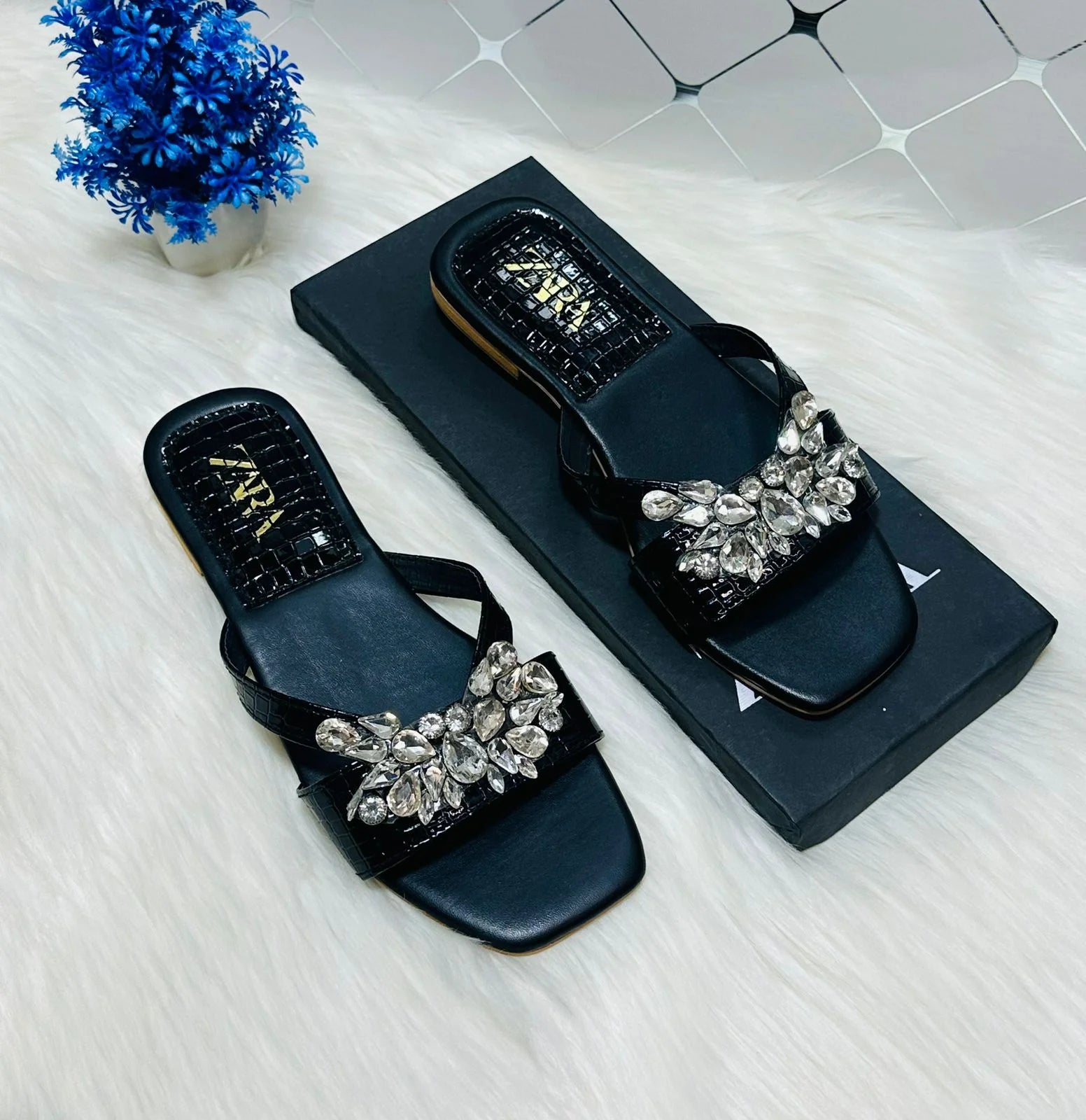 Crystal Flat Sandals