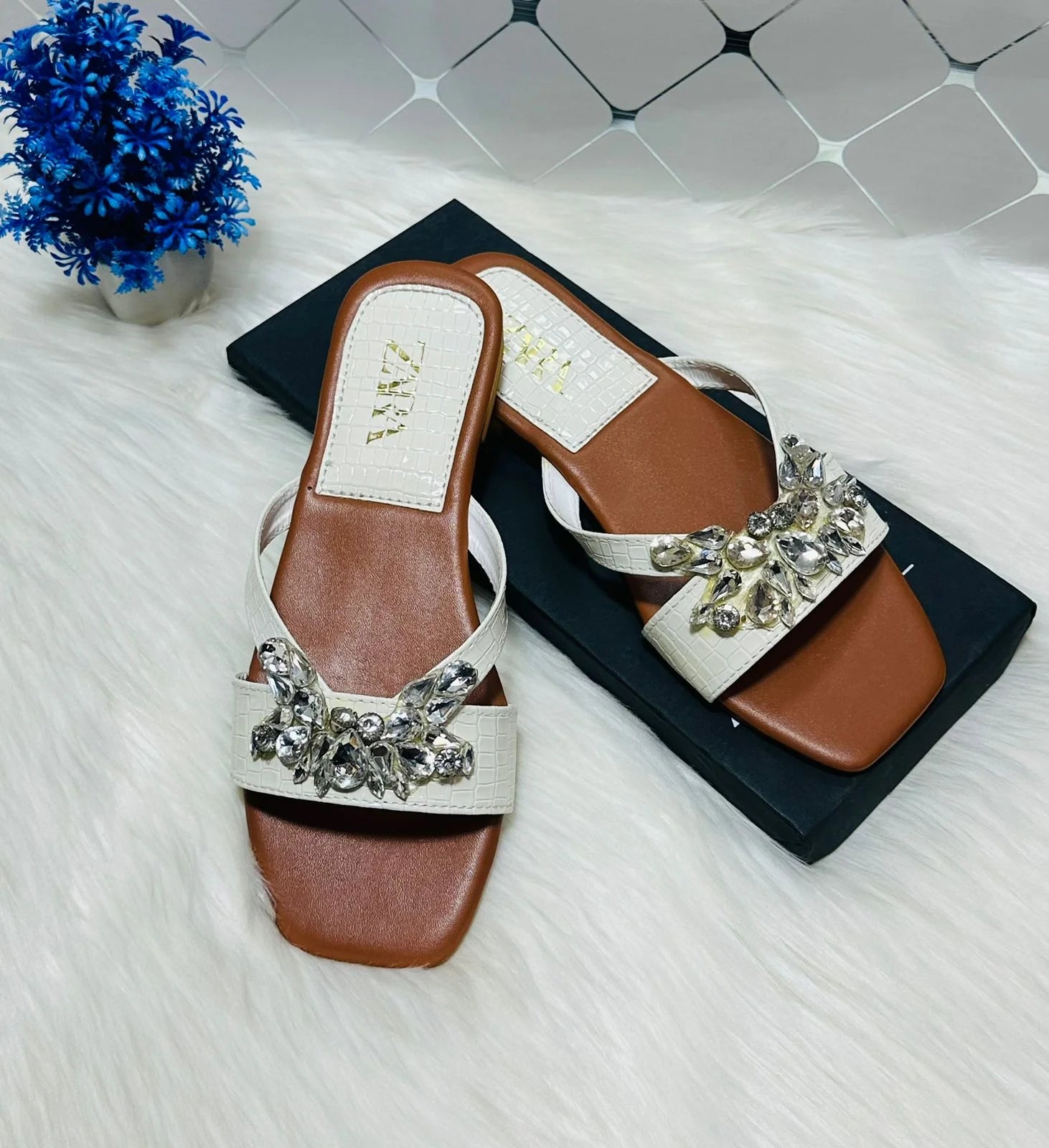 Crystal Flat Sandals