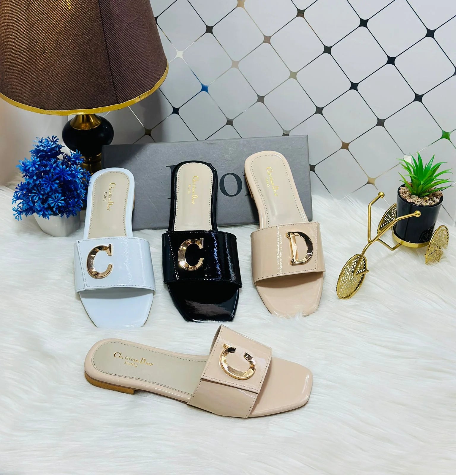 Monogram Casual Slide Sandals