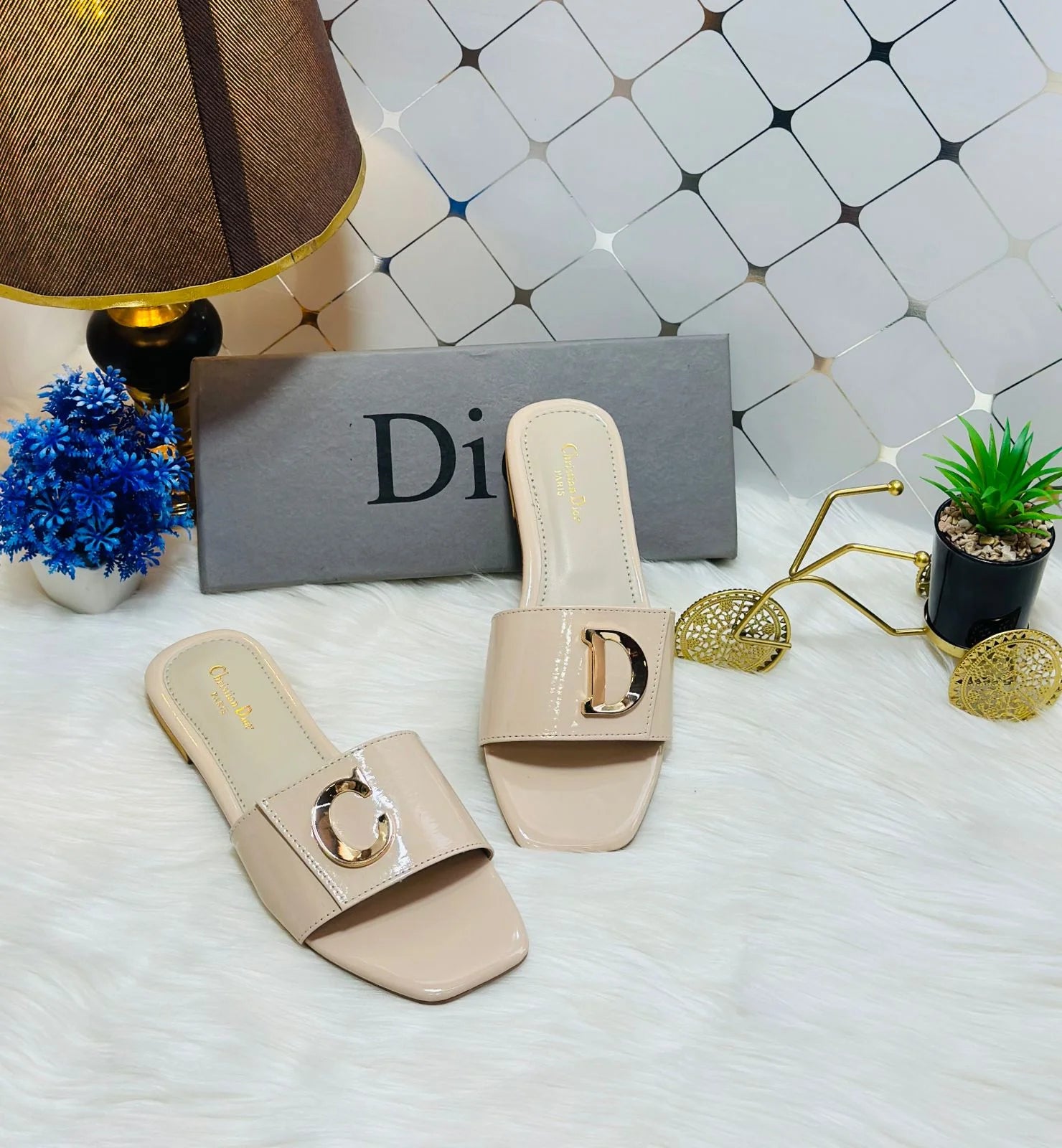 Monogram Casual Slide Sandals