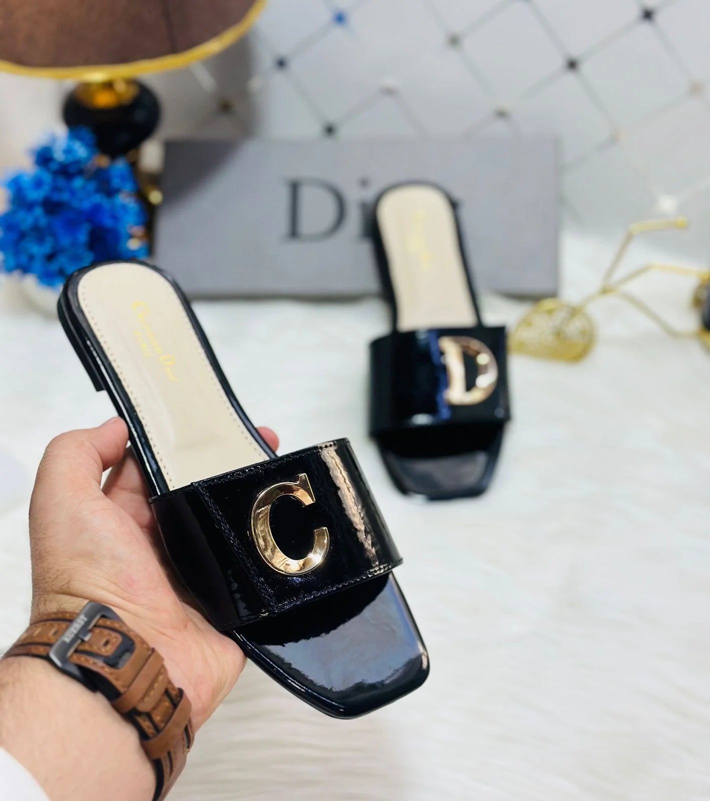 Monogram Casual Slide Sandals