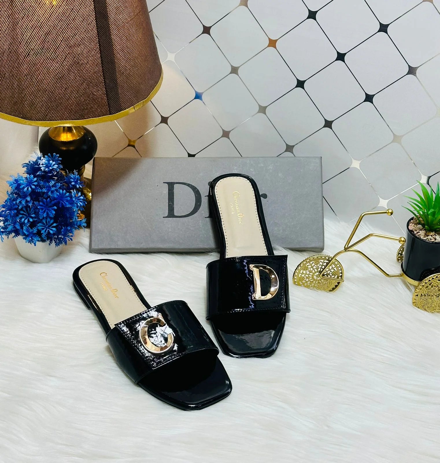 Monogram Casual Slide Sandals