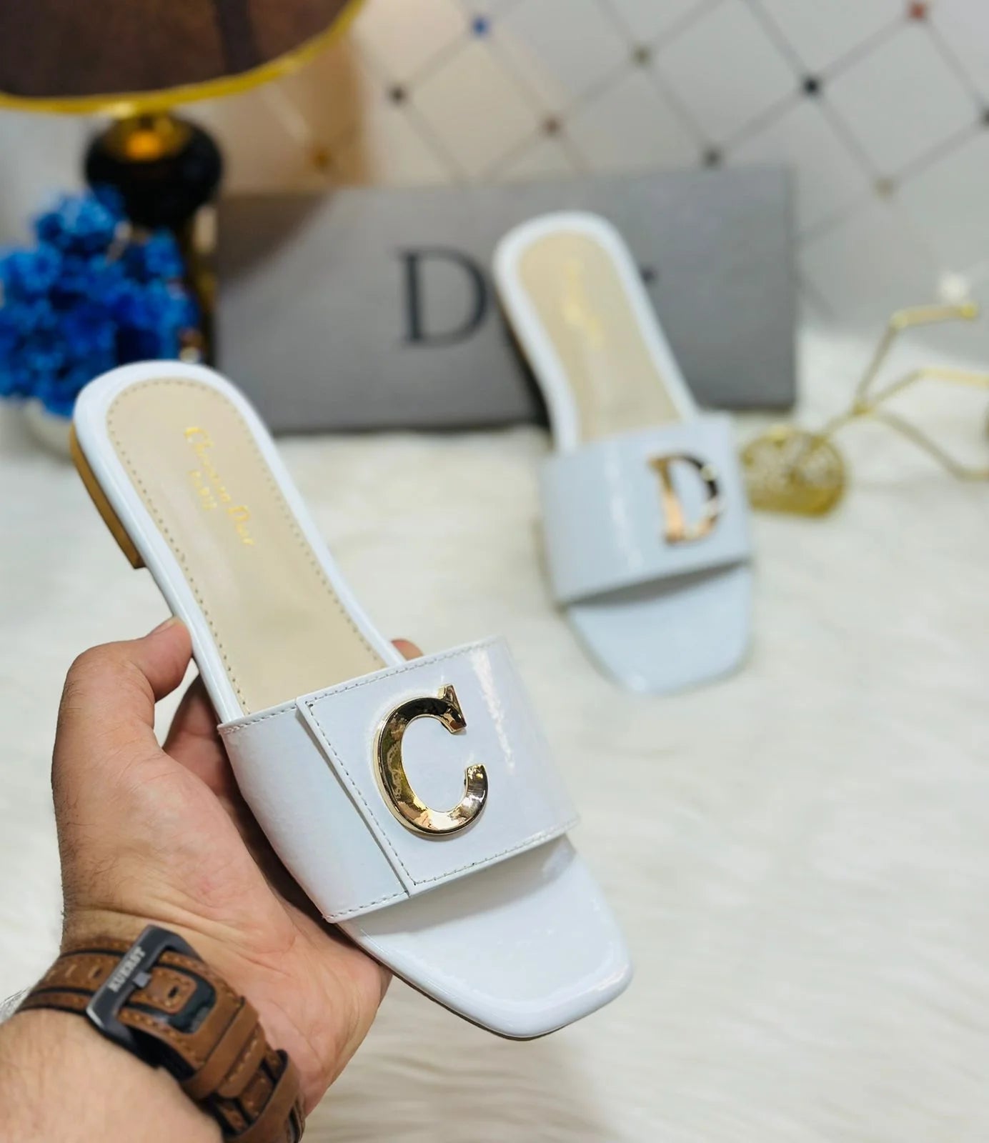 Monogram Casual Slide Sandals