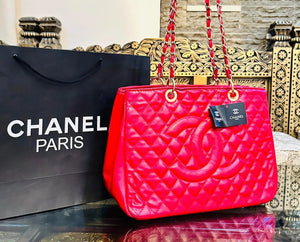 Quilted Caviar Shopping Tote Bag