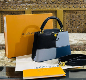 Capucines MM Bag - Black & Blue