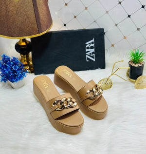 Women's Chain Wedge Slides