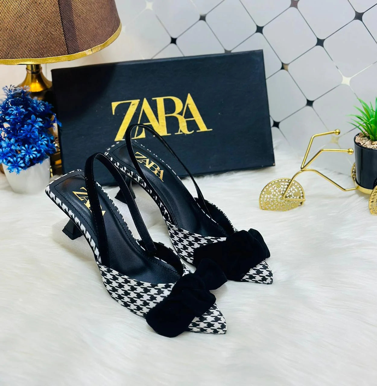 Black Bow Knot Kitten Heels