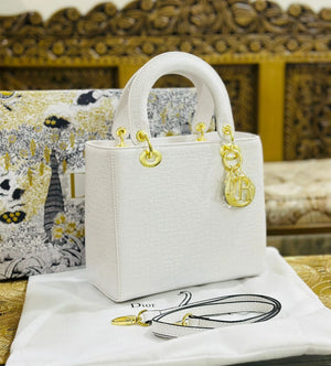 Lady D Medium Exotic Crocodile Leather Bag