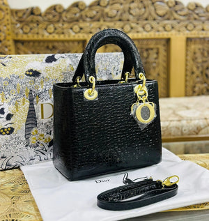 Lady D Medium Exotic Crocodile Leather Bag