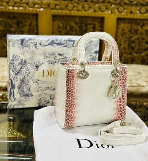 Lady D Small Crocodile Leather Bag