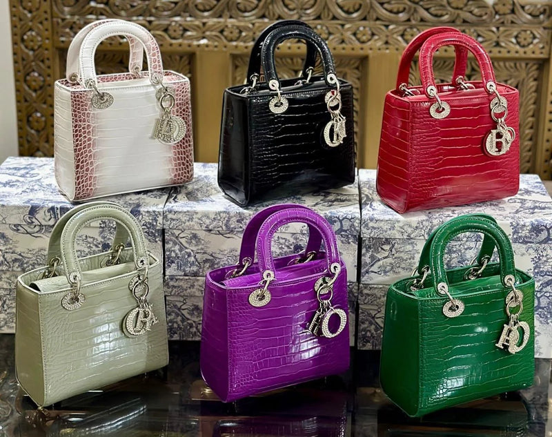 Lady D Small Crocodile Leather Bag