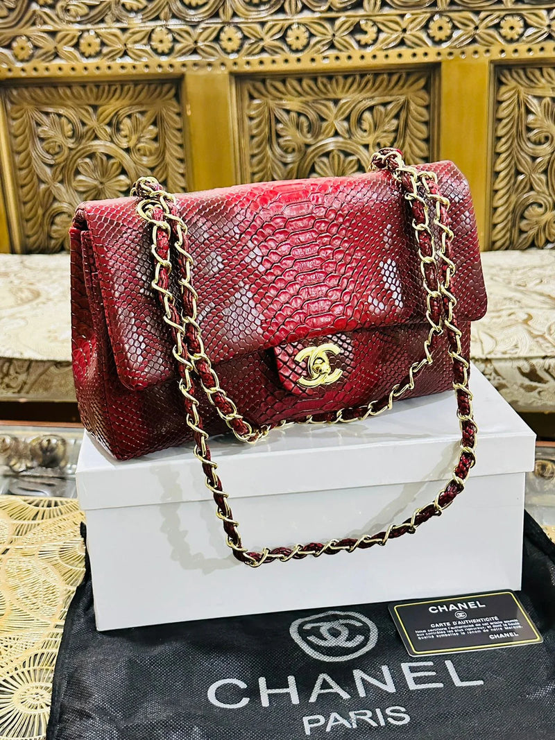 Classic Flap Bag in Python Leather