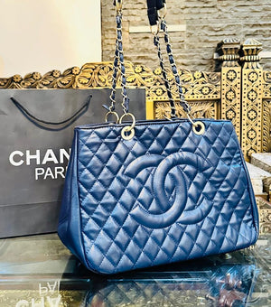 Quilted Caviar Shopping Tote Bag