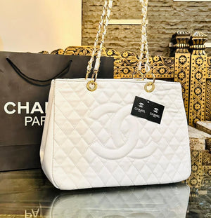 Quilted Caviar Shopping Tote Bag