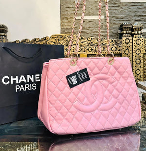Quilted Caviar Shopping Tote Bag