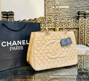 Quilted Caviar Shopping Tote Bag