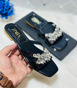 Crystal Flat Sandals