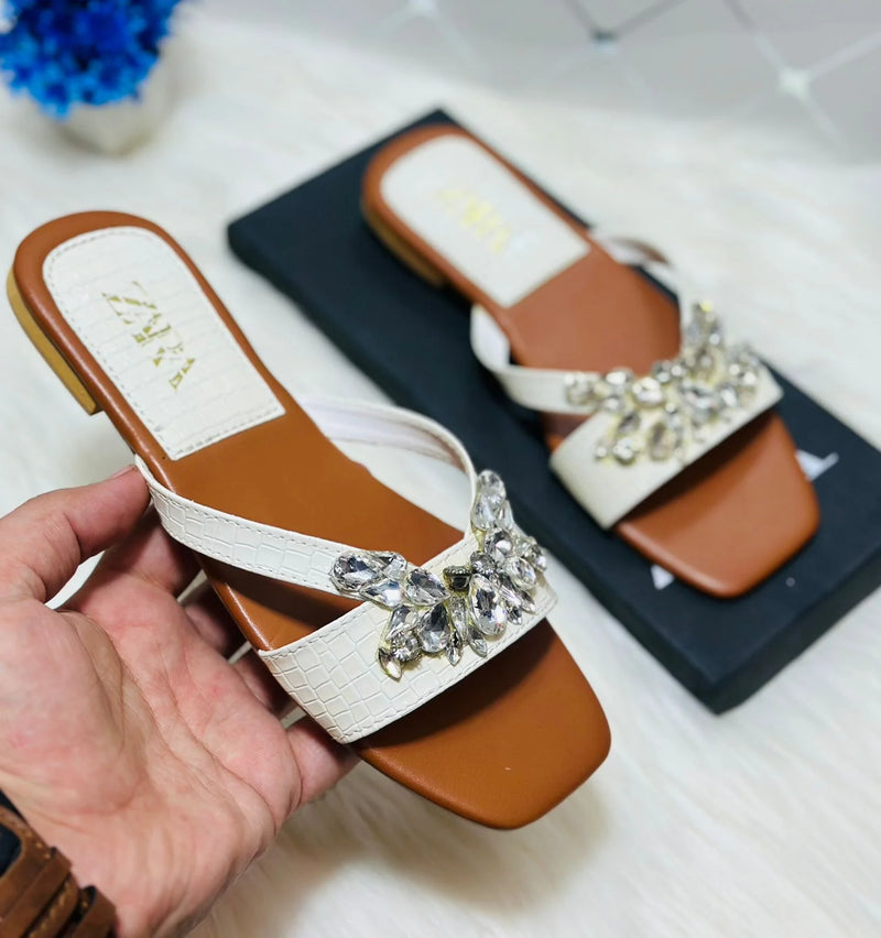Crystal Flat Sandals