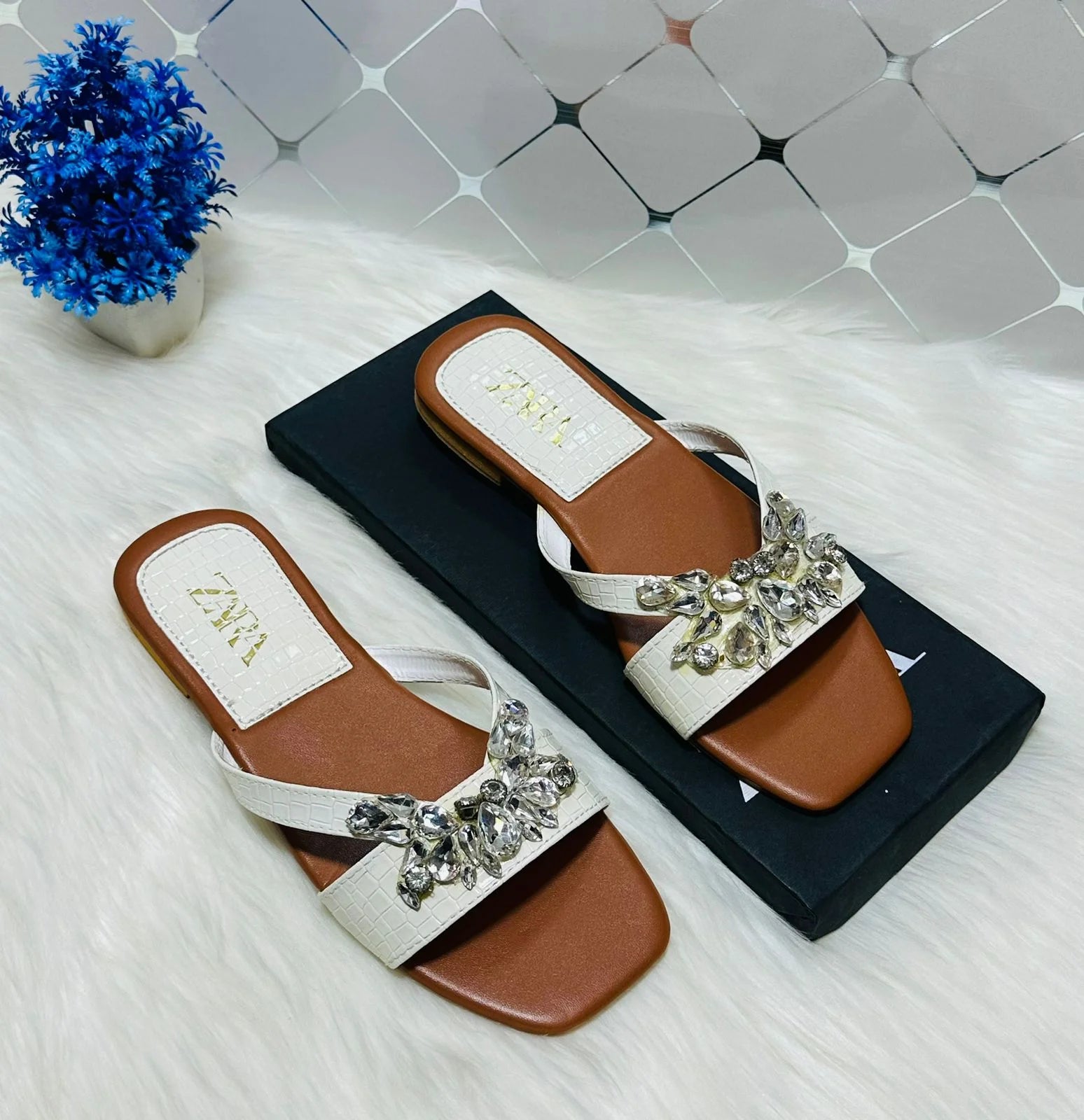 Crystal Flat Sandals