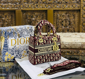 D Lady Lite Pale Embroidery Bag