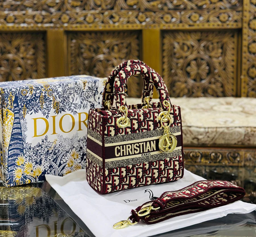 D Lady Lite Pale Embroidery Bag