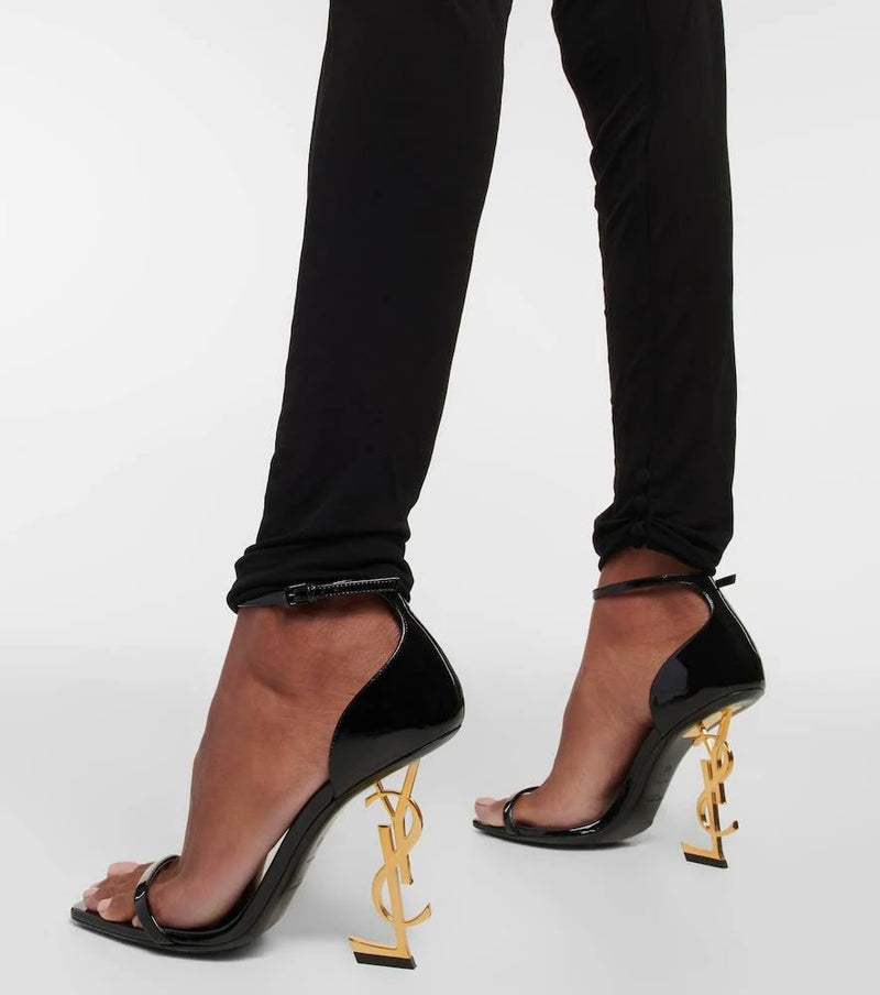 OPYUM Sandals in Patent Leather - Black